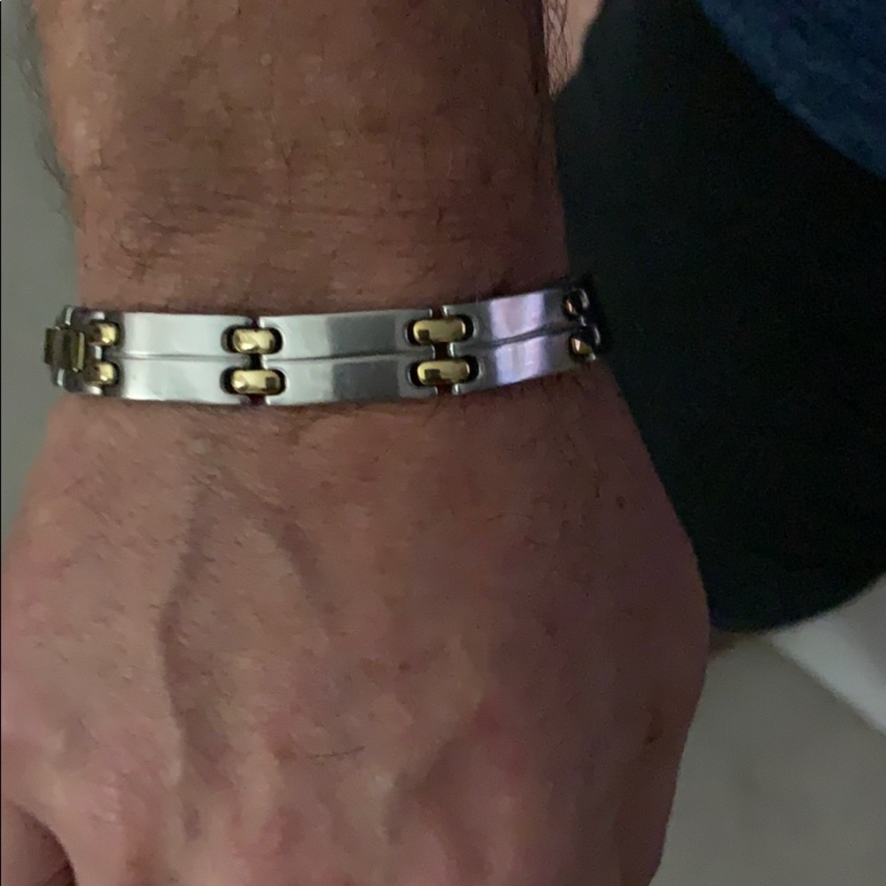 Silver gold men’s bracelet